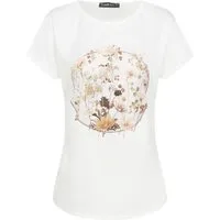CLOUD 5IVE T-Shirt CLOUD 5IVE Viskose T-Shirt mit Blumen Print (1-tlg)