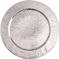Marrakesch Orient & Mediterran Interior Dekotablett Design-Serviertablett Nizza handgemacht aus Aluminium in Silber 50 cm (1 St), Handarbeit