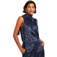 Love & Roses Satinbluse Love & Roses ärmelloses Oberteil, Satin-Jacquard (1-tlg)