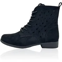 Nowaland Damen Schnür Stiefelette mit Reißverschluss Stiefelette Moderne Western-Stiefelette mit dekorativer Schnürung