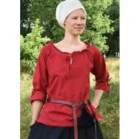Battle Merchant Burgfräulein-Kostüm Markt-Mittelalter Bluse Birga 3/4 Arm Rot Größe S