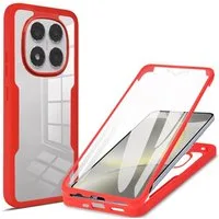 Wigento Handyhülle Für Xiaomi Redmi Note 15 Pro 5G Full Body 360 Acryl TPU Hülle Rot, 360 Grad Schutz, stoßdämpfend, robust