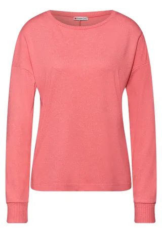 Street One - Melange Shirt striking coral mel. - Gr. - 38