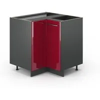 Vicco Eckunterschrank Fame-Line, Bordeaux Hochglanz/Anthrazit, 80.5 cm ohne Arbeitsplatte (1-St)