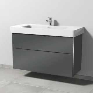 Sanipa 3way Waschtischunterbau zu Laufen Pro S Waschtisch mit 2 Auszügen, Anthrazit-Glanz BS77079