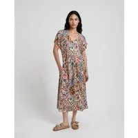 Smith & Soul Midikleid mit Allover-Print, V-Ausschnitt