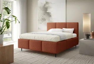 Polsterbett Schlafzimmerbett MIAMI Komplettset 180x200cm in Stoff Lambi Koralle