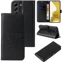Tec-Expert Handyhülle Cover Tasche Hülle für Samsung Galaxy S22 6,1 Zoll, Klapphülle Case mit Kartenfach Fliphülle aufstellbar, Motiv Blumen