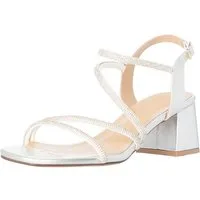Salinyang Elegante Damen Sandaletten mit Strass und Blockabsatz Sandalette