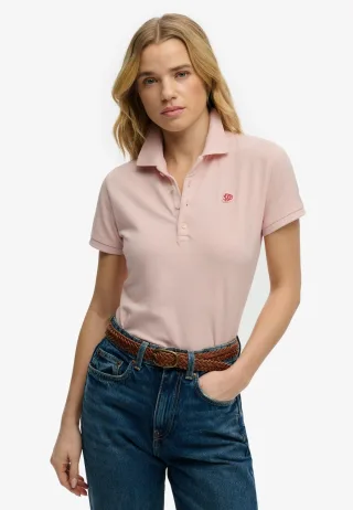 Superdry - Heritage Poloshirt mit schmaler Passform blass rosé pink - Gr. - 10