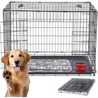 Arebos Tiertransportbox Hundekäfig Haustierkäfig Gitterbox klappbar S-M-L-XL bis 4,4 kg