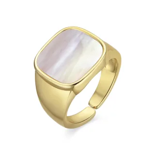 Luxenter Ring mit 18k Gold Finish weißem Perlmutt - Misau