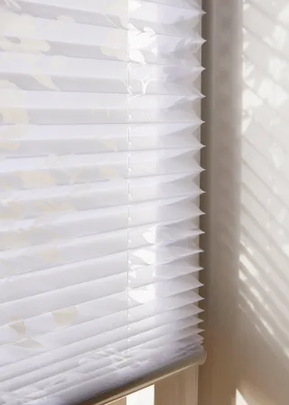 bonprix Ausbrenner Plissee mit Blumen, weiß, Gr.210x80 cm, Moderner Fensterschmuck