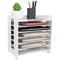 JEOBEST Organizer Dokumentenablage Schreibtisch-Organizer A4, 5/7-Tier Briefablage Stapelbar Dokumentenablage