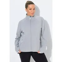 Ulla Popken Sweatjacke Sweatjacke Laser-Akzente Stehkragen Daumenloch