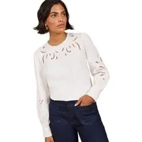 Love & Roses Langarmbluse Love & Roses Langarmshirt mit Kräuselausschnitt (1-tlg)
