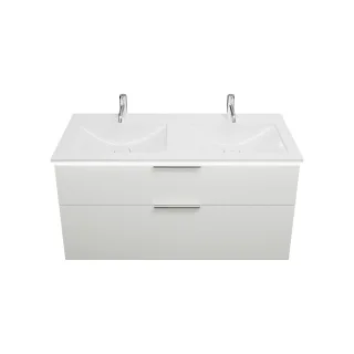 Burgbad Mineralguss Waschtisch-Set Eqio Weiß Hochglanz/Alpinweiss, SEZF122F2009C0001 SEZF122F2009C0001