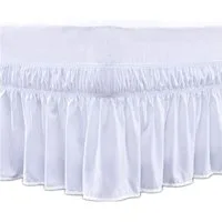FELIXLEO Bettwäsche Bettrock weiße elastisches Staub Rüsche bauschiger 135*200+38cm