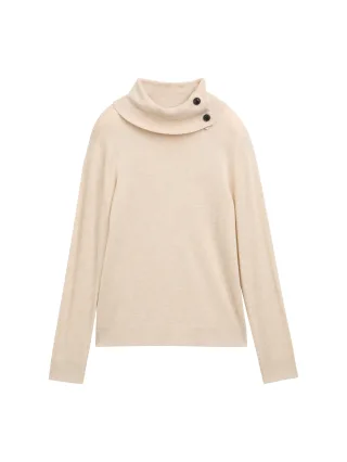 Tom Tailor - Strickpullover mit Rollkragen cargo beige melange - Gr. - XXL