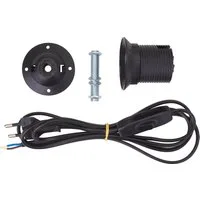 VBS Lampenfassung Lampenfassung mit Stecker Anschlusskabel E27, inkl. Gewinde