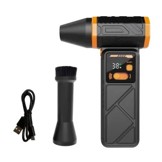 Brushless Turbo Fan 130,000RPM 180W High Speed Dual Battery LED Light Type-C Charging Rotatable Nozzle Digital Display
