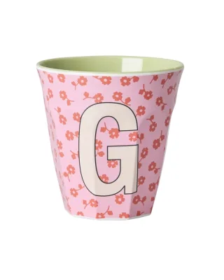 Rice Melamin Becher Buchstabe G/Flowers/Rose 250ml