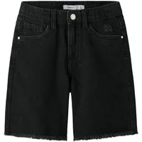 Name It Jeansbermudas NKFBELLA HW WIDE DNM SHORTS 1488-BE NOOS Baumwolle, ausgefranster Saum