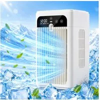 MOPUEA Ventilatorkombigerät Mini Mobile Klimaanlage 500ml Tragbarer Luftkühler Ventilator, Leiser Betrieb & 2 einstellbare Windgeschwindigkeiten