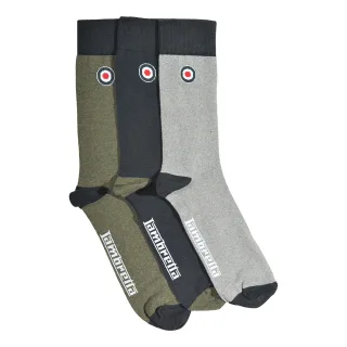 Lambretta - Socken für Herren (3er-Pack) (Grau/Marine/Khakigrau)