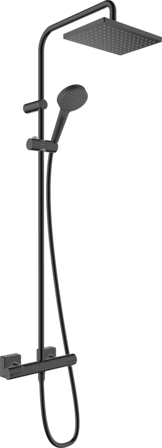 Hansgrohe Showerpipe 230 1jet Vernis Shape EcoSmart mattschwarz m.Brausethermostat, 26097670 26097670