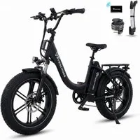 EVERCROSS TECH E-Bike 20×4.0 Fatbike, 7-Gang Shimano, 48V 18Ah abnehmbarer Akku 90-130km, Heckmotor, 864 Wh, NFC+App Entsperrung, 250W Motor Elektrofahrräder für Damen und Herren