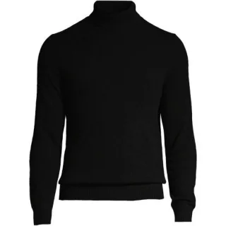 Kaschmir-Rollkragenpullover, Herren,  Schwarz, Kaschmir, by Lands' End