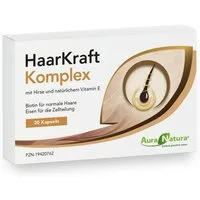 Aura Natura HaarKraft Komplex, Hirse-Extrakt, Biotin & Vitamin B5, B6 und E Kapseln, 1 er 30 St., Angereichert mit Aminosäuren und Eisen