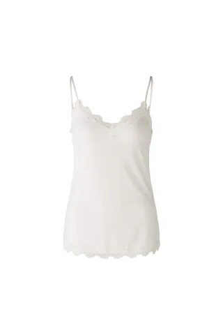 Oui - Top elastischer Jersey cloud dancer - Gr. - 44