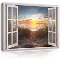 Wallarena Leinwandbild Natur - Mehrfarbig - Wohnzimmer, Mehrfarbig, 80x60x2cm
