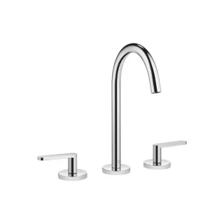 Dornbracht Meta Dreiloch-Armatur 20713661-00 mit Ablaufgarnitur, Ausladung 168mm, chrom