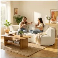HOMCOM Sofa 260cm Couch im Wolken-Design, Gepolstert Loungesofa 1 Teile, Kompressionssofa, moderne Optik, inklusive Kissen