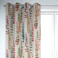 SCHÖNER LEBEN. Vorhang SCHÖNER LEBEN. Vorhang Ranken Blätter Aquarell beige terrakotta grün, Ösen, blickdicht, Baumwolle, handmade