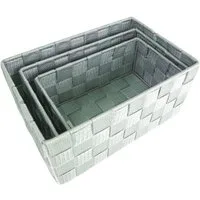 Marabellas Shop Organizer 3er-Set geflochtene Aufbewahrungsboxen für Badezimmer Textil-Körbe (3 St), dekorativ verwendbar