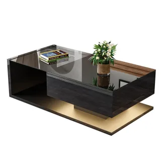 Flieks Couchtisch, Schwarz, Holz, 55x32.5x105 cm, Wohnzimmer, Wohnzimmertische, Couchtische