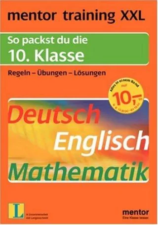 mentor XXL. So packst du die 10. Klasse: 10. Klasse