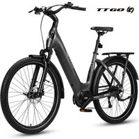 TTGO E-Bike Cityrad 28 Zoll, SUV, 75Nm Mittelmotor, 130km, Z5, für Damen und Herren, 9 Gang SHIMANO, Kettenschaltung, Mittelmotor, 648 Wh, 5 Stufen, Drehmomentsensor, Federsattelstütze, Elektrofahrrad, Pedelec