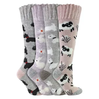 4 Paar Lange Weiche Lounge-Bett-Socken für Damen