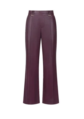 nukus - Hose in Lederoptik rot/violet - Gr. - XS