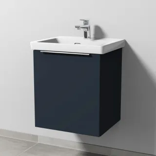 Sanipa 3way Waschtischunterbau zu Villeroy & Boch Subway 3.0 Waschtisch mit 1 Tür, Marine-Matt UP8441R