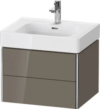 Duravit XSquare Waschtischunterbau wandhängend Flanell Grau Hochglanz 584x470x397 mm - XS43780898900 XS4378089890000