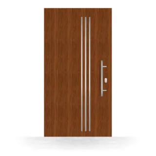 Haustür Golden Oak, PVC, 760 x 1885 mm, DIN links nach innen öffnend, Modell Freiburg, individuell konfigurierbar