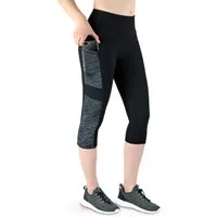 VS Variosports 3/4-Leggings Damen 3/4 Capri Leggings mit Seitentasche, hoher Bund & blickdicht Damen 3/4 Sporthose blickdicht, hoher Bund, Quick Dry & 4-Wege-Stretch