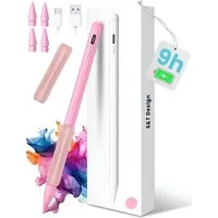 S&T Design Eingabestift Stift für iPad USB-C (2018-2026) Schnellladen für Apple iPads (2018-2026), 1-St., mit 4x iPad Stift Spitzen + Silikon Halterung) Tabletstift Stylus Pencil 2. Gen Pen USB-C Schnellladen Palm Rejection