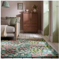 FLAIR RUGS Wollteppich Emilia Floral, Hoch-Tief-Struktur, rechteckig, Höhe: 9 mm, florales Design, Wohnzimmer, Schlafzimmer, Esszimmer